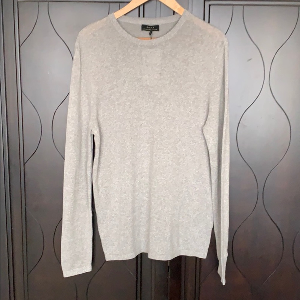 Zara Basic Gray Lightweight Knit Sweater